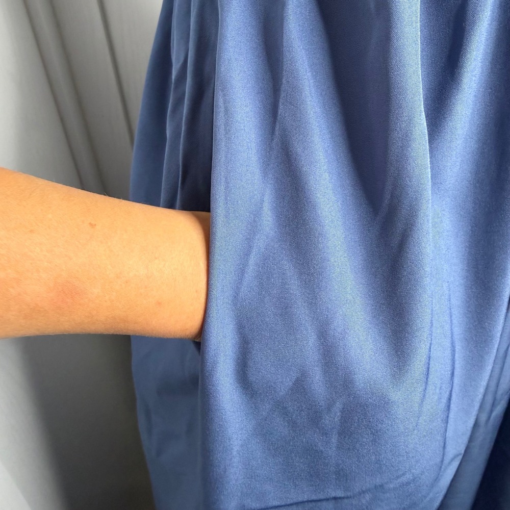 Kohl's Maxi Dress Women XL Blue Smocked Bodice Short Sleeve Pockets - Picture 5 of 13